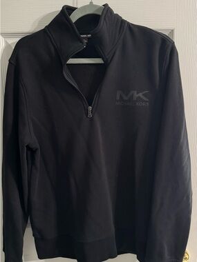 Michael Kors Men's Black Half-Zip Logo Pullover